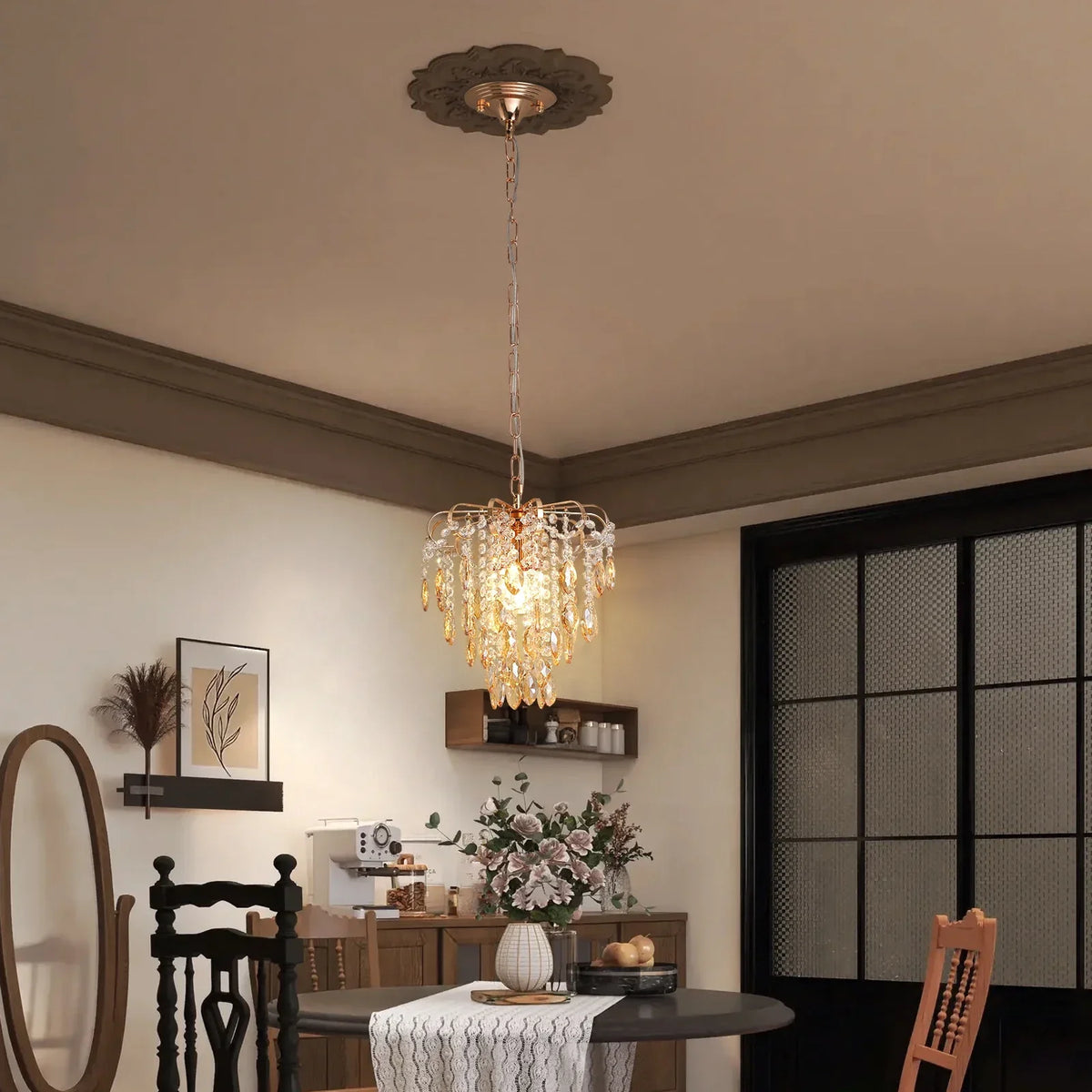 Crystal Led Pendant Light Modern Chandelier Ceiling Lamp for Living Room