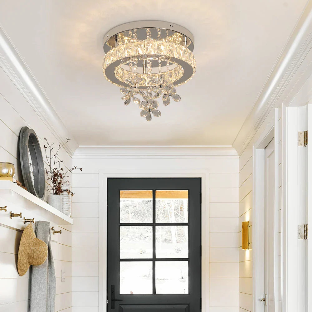 Crystal LED Ceiling Chandelier for Luxury Living Room Decor