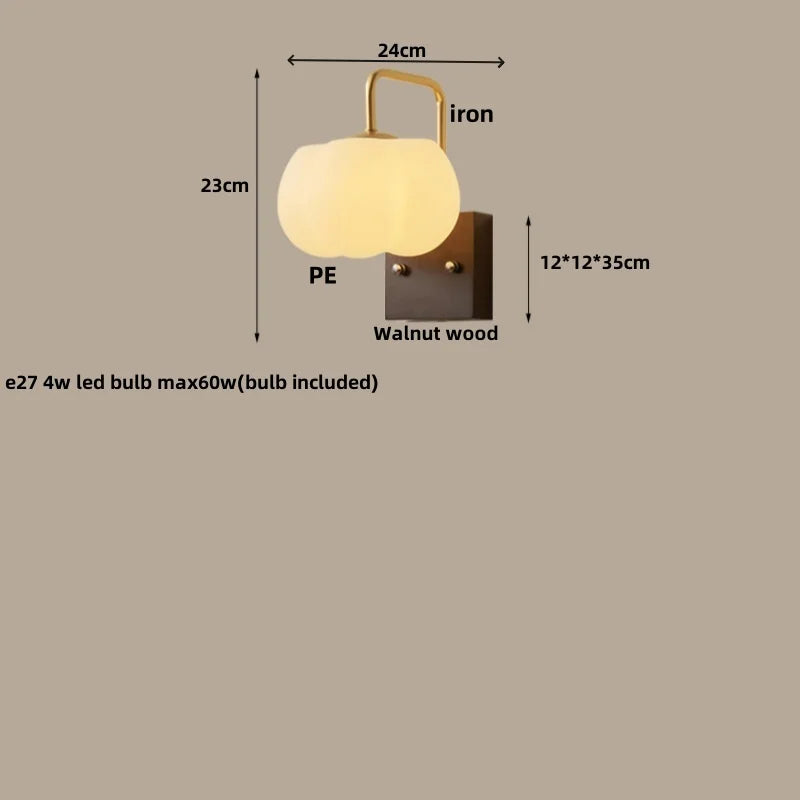 Walnut Wood LED Wall Lamp Home Decor Nordic Vanity Light Fixture