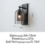 Nordic Double Glass Wall Lamp: Modern LED E27 Bedside Reading Wall Lamp