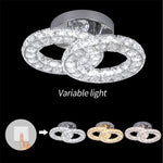 Crystal LED Ceiling Chandelier: Elegant 3-Side Nordic Indoor Light for Living Room