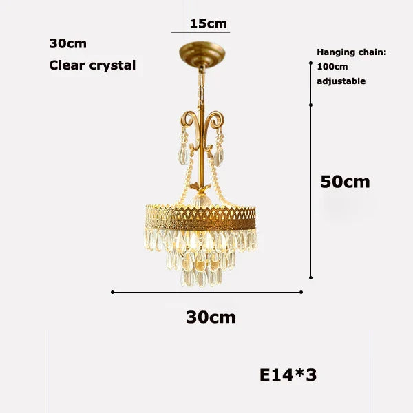 Crystal Water Drop Chandelier for Kitchen Dining Room