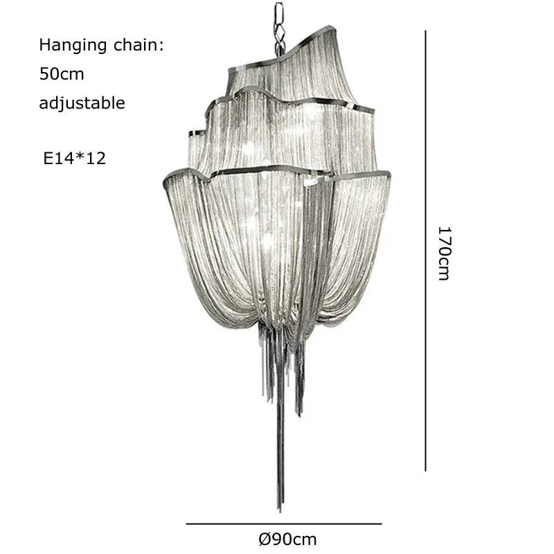 Modern Chain Chandelier for Luxury Dining Table and Home Decor