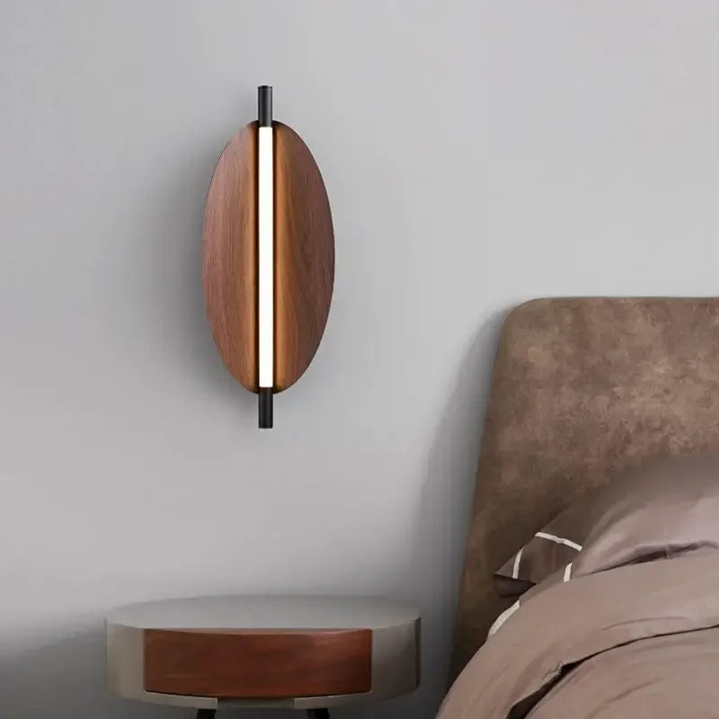 Wood Grain Wall Sconce LED Light for Living Room Bedroom Stairway Corridor