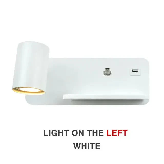 Wireless Charging Wall Lamp USB GU10 5W Switch Sconce for Modern Interior Lighting