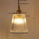 Afralia™ Nordic LED Pendant Light Walnut Glass Copper Kitchen Bar Hanging Lamp
