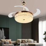 42" Invisible LED Ceiling Fan with Retractable Blades & Remote Control