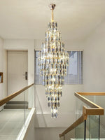 Crystal Loft Pendant Light: Sleek Spiral Staircase Chandelier