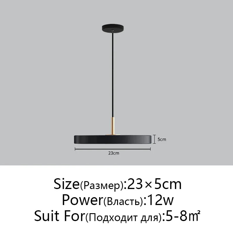 UFO Metal LED Pendant Light - Modern Art Design, Round Hanging Lamp for Home Decor