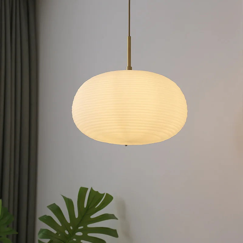 Glass Copper LED Pendant Chandelier for Bedroom Dining Living Room