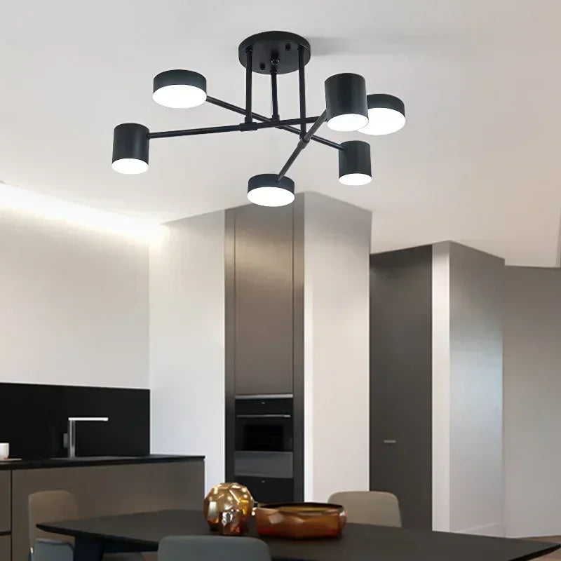 Nordic LED Chandelier Multi Head Ceiling Lamp for Living Room Bedroom