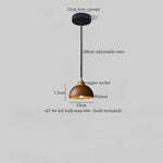 Japanese LED Pendant Light Vintage Style Wood Copper Hanging Lamp