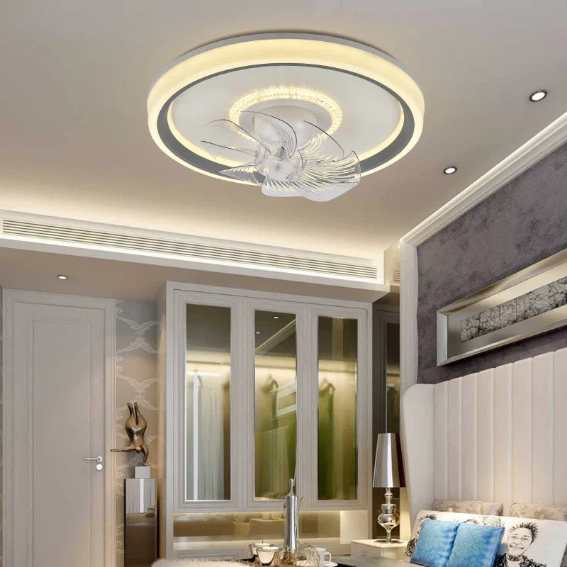 6-Speed LED Ceiling Fan Light for Living Room - 360° Rotation