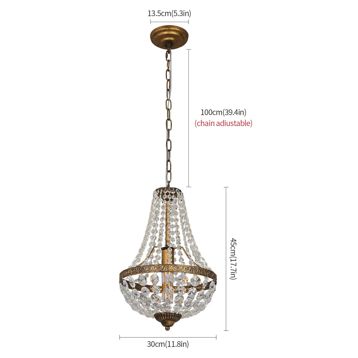 Luxury Crystal Basket Chandelier Pendant Light - Nordic Living Decor Fixture