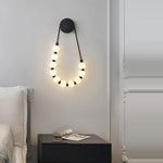 Black Gold LED Her Necklace Wall Lamp Sconce for Bedroom & Corridor