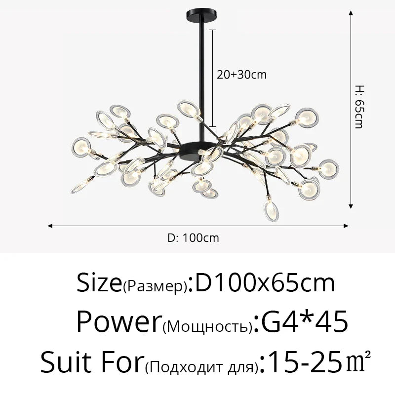 Modern LED Chandelier - Luxurious Nordic Firefly Lamp for Home Indoor Lighting