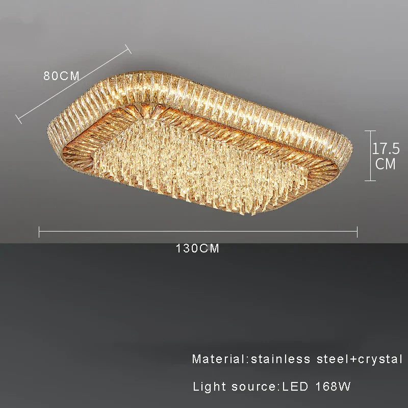 Amber Crystal Ceiling Chandelier: Luxe LED Home Decor Light Fixture