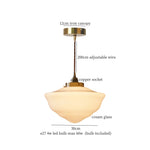 Afralia™ Cream Glass LED Pendant Brass Hanging Lamp for Kitchen Restaurant Living Room