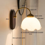 Glass Copper LED Wall Lights - Nordic Modern Bedroom Bathroom Living Room Lamp