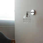 Crystal Iron LED Wall Light Modern Bedside Lamp Clear Glass Wandlamp