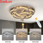 Crystal Raindrop Flowers Remote LED Chandelier Ceiling Light for Living Room