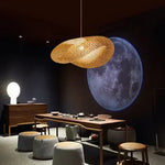 Bamboo Wave Pendant Lights - Handmade Rattan Shade for Indoor House Lighting