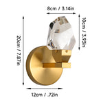 Crystal LED Wall Sconce Fixture - Modern Luxury Copper Ceiling Light for Home Decor