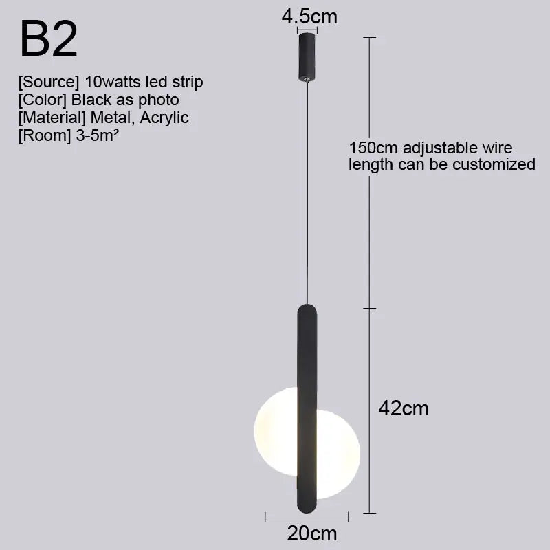 Nordic LED Pendant Light Fixture for Indoor Lighting in Living Room, Kitchen, Dining