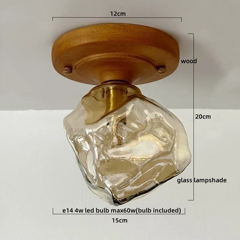 Walnut Copper LED Ceiling Light Modern Home Lighting Luminaria
