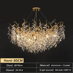 Gold Crystal Chandeliers for Dining Room Branch Hanging Lamp Large Lighting