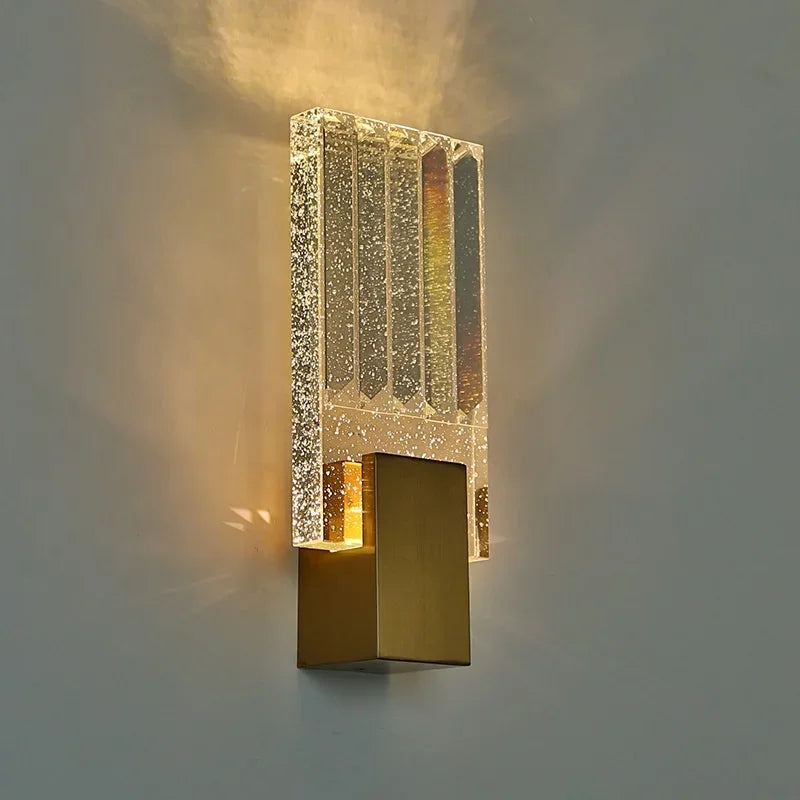 Gold Crystal Wall Light Luxury Modern K9 Crystal Interior Wall Lamp