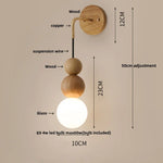 Glass and Wood Adjustable Wall Light for Living Room and Bedroom