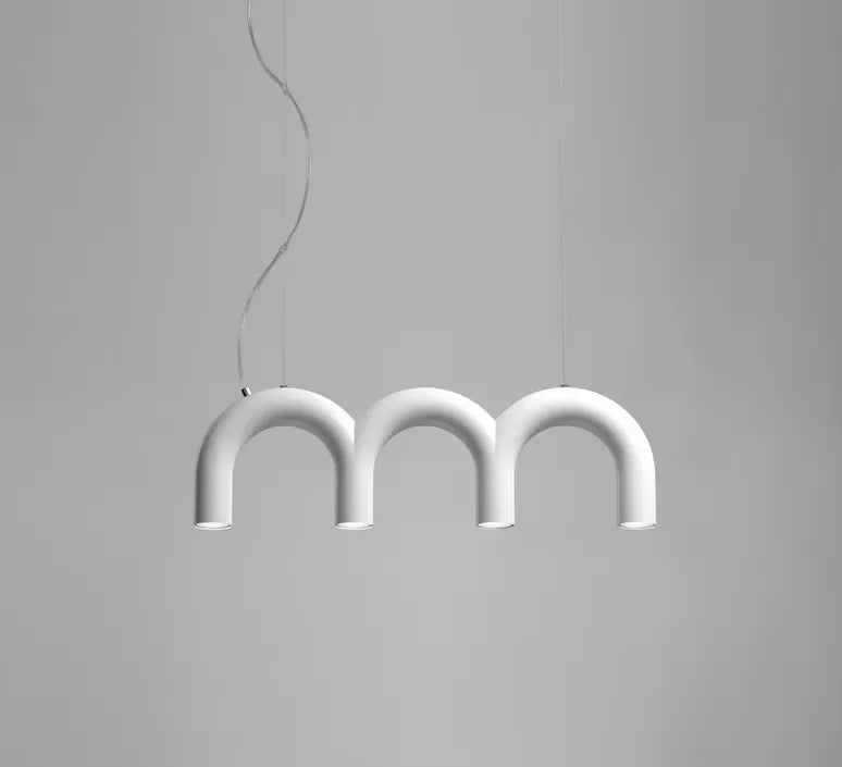 Blue Metal Arch Chandelier Pendant Light - Modern Design for Home Décor