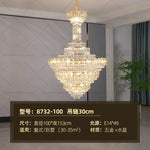 European Crystal Chandelier for Large Living Room, Villa Hollow Hall, Staircase Floor