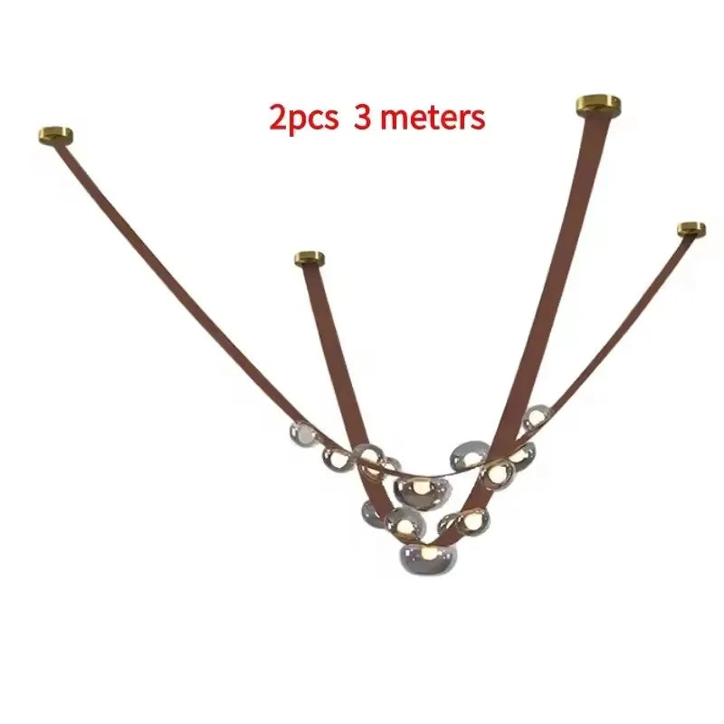 Designer Leather Loft Chandelier Pendant Light for Living Room Hotel Staircase