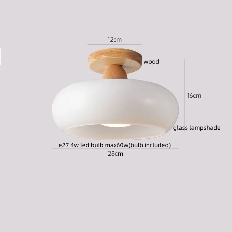 Walnut LED Ceiling Lamp Modern Indoor Lighting Fixture