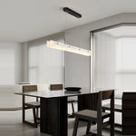 Art Deco Marble Steel Chandelier: Modern LED Black Gold Lighting for Dinning Room
