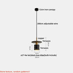 Afralia™ Terrazzo LED Pendant Lamp: Colorful Copper Modern Hanging Light