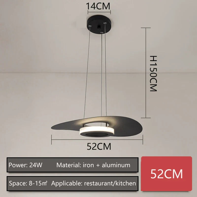 Modern LED Ceiling Chandelier Black/White Minimalist Living Room Bedroom Nordic