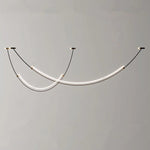 Long Curve Ceiling Chandelier for Modern Living Room and Villa Decor