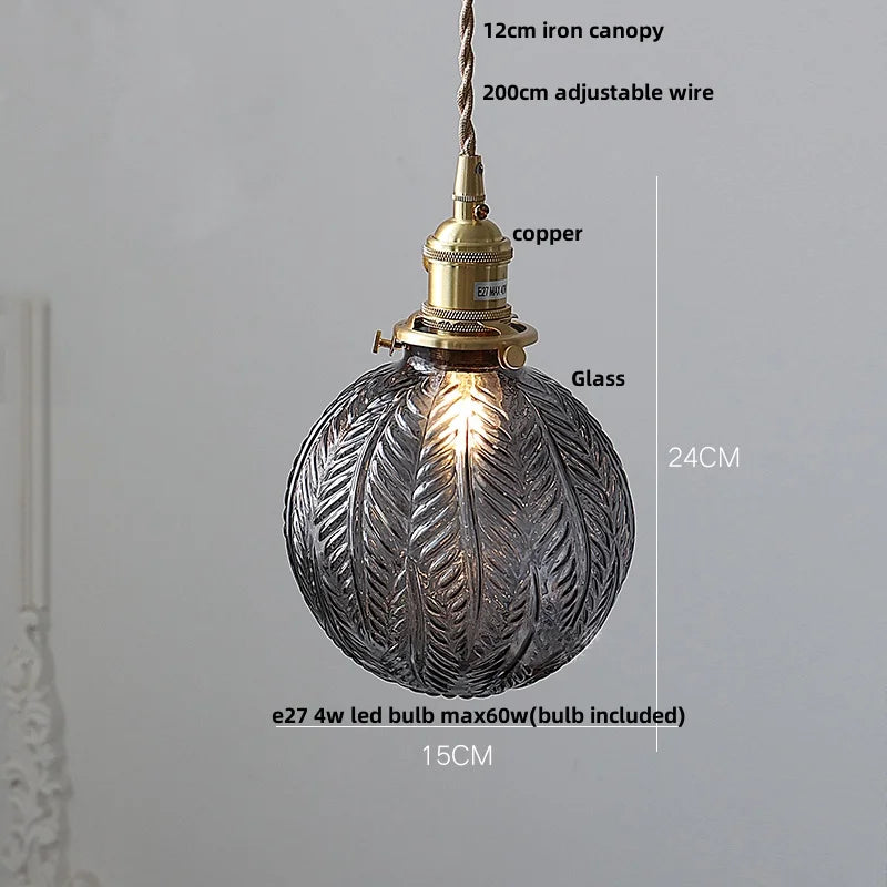 Glabe Glass LED Pendant Light Fixture, Nordic Modern Design for Bedroom, Kitchen, Aisle