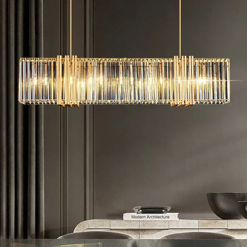 Luxe E14 LED Crystal Pendant Chandelier: Elegant Dining Room Lighting