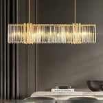 Luxe E14 LED Crystal Pendant Chandelier: Elegant Dining Room Lighting