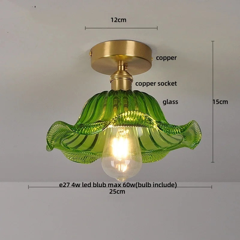 Smoke Gray Glass LED Ceiling Light - Modern Nordic Style
