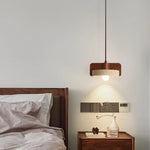 Wood Yellow Travertine LED Pendant Lights for Home Decor & Cafe