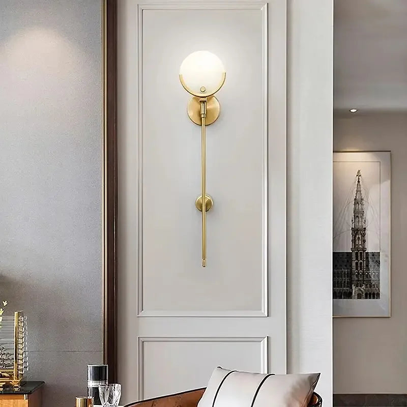 Copper Marble LED Wall Lamp | Home Decoration Lighting for Bedroom Living Room