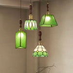Tiffany Style Colorful Glass LED Pendant Light for Bar Loft Cafe Bedroom