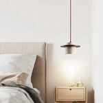 Wabi Sabi LED Pendant Lamps Yellow Travertine Wood Hanging Lights