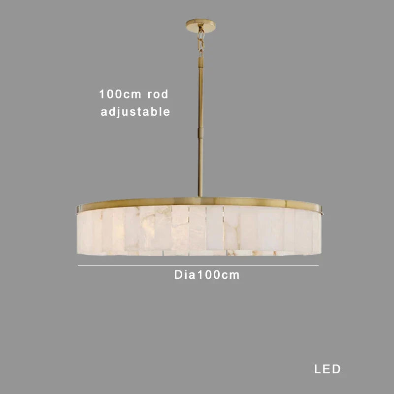 Round Marble Chandelier Ceiling Light Fixture for Kitchen Dining Room