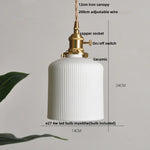 Wire Adjustable LED Pendant Light - Brass Knob Switch E27 Nordic Modern Ceramic Hang Lamp